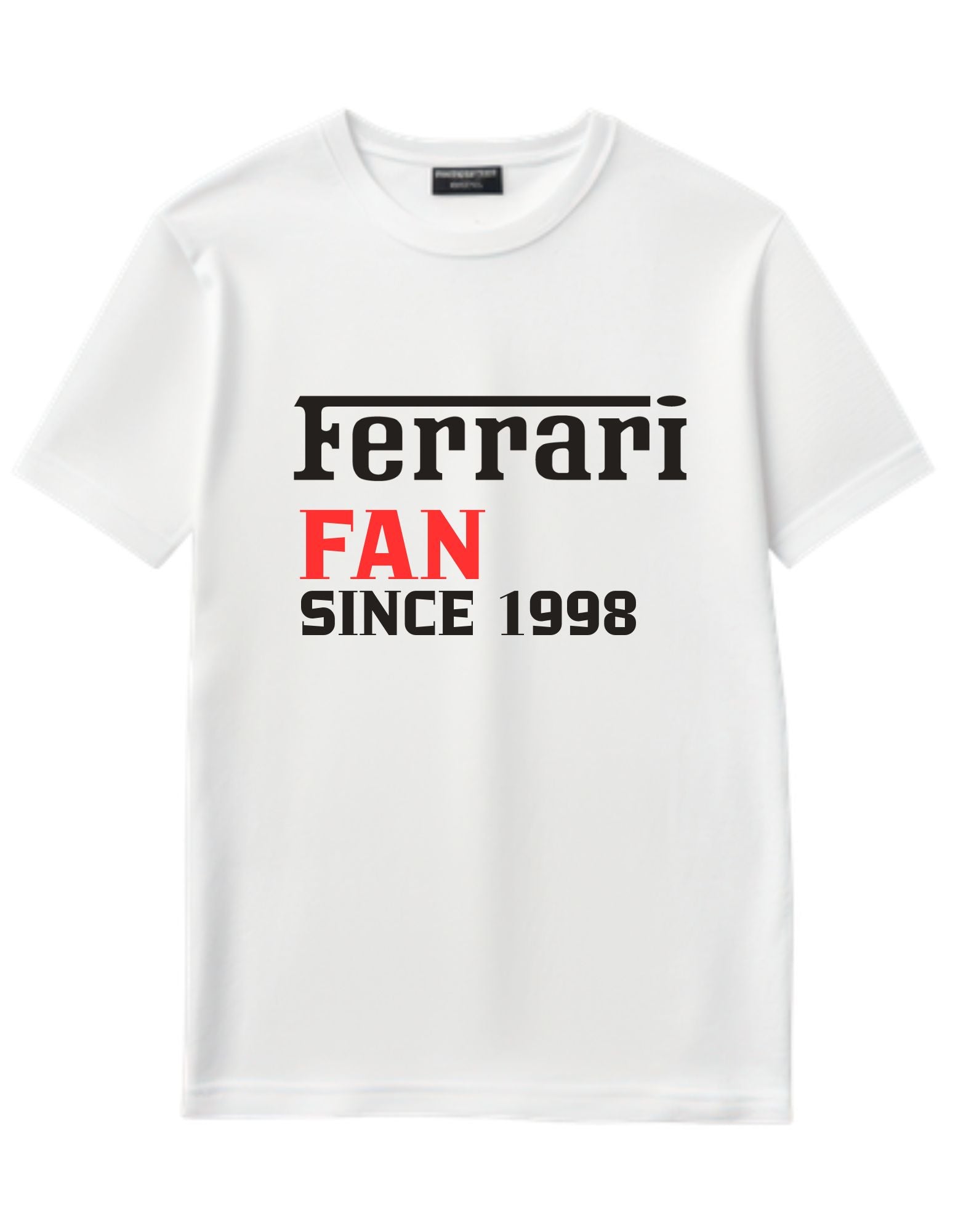 Tricou alb unisex "Ferrari"